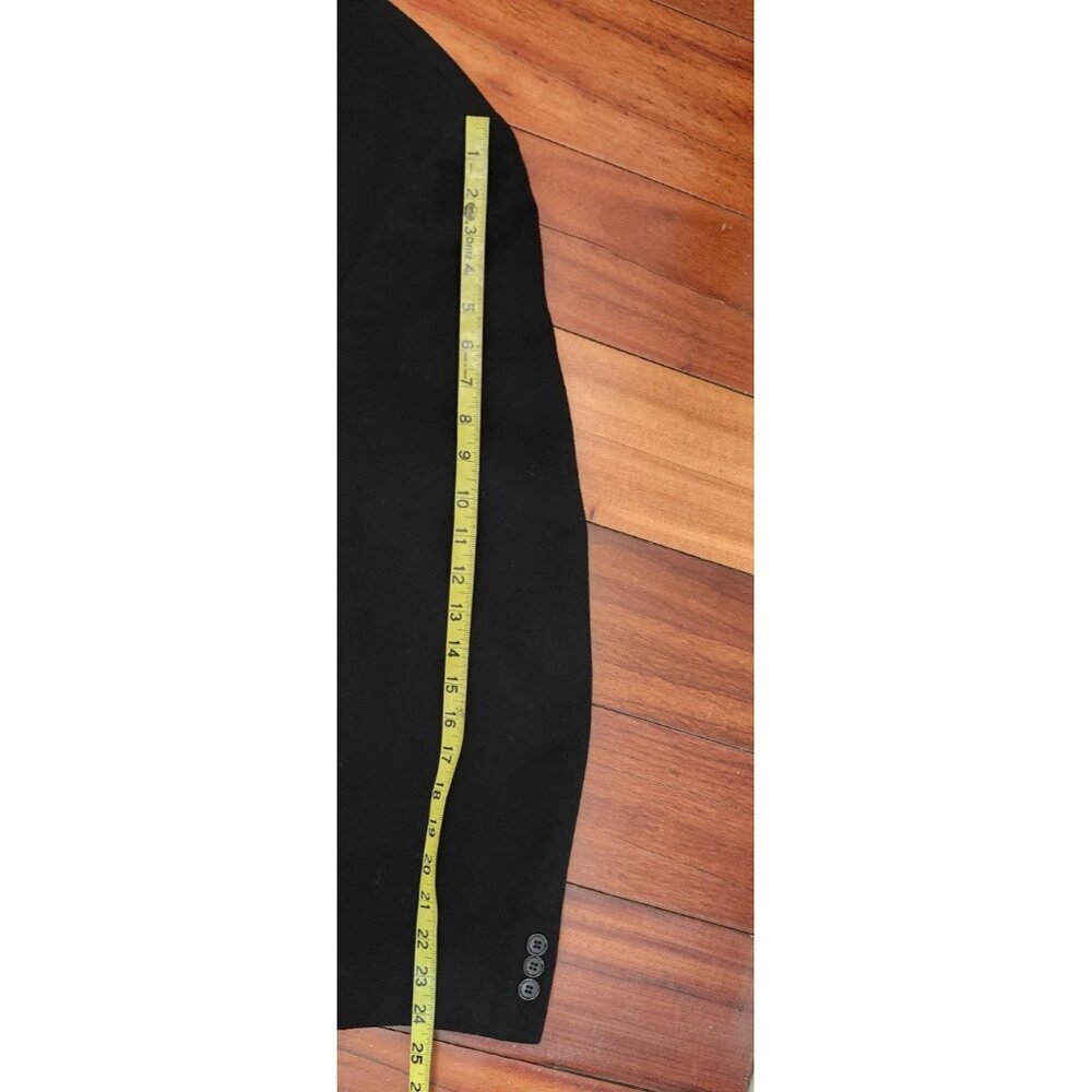 Mens Andrew Fezza Cashmere Blend Overcoat Black Double Breasted Long Coat L - Picture 13 of 16